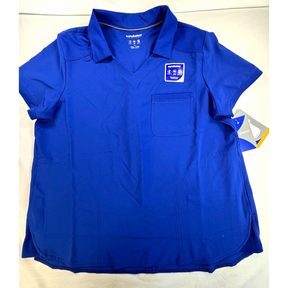 Scrubstar Women's Scrub Top L/G Electric Blue 4-Way Stretch WM04T931A